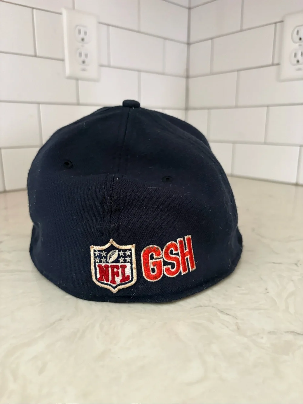 New Era 39THIRTY Chicago Bears NFL Flex Fit Hat L/XL Navy Orange Cap